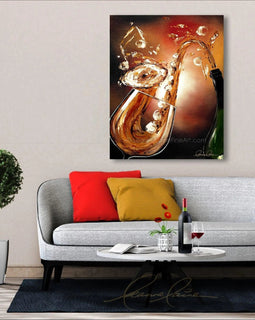 Smooth and Saxy wine art from Leanne Laine Fine Art