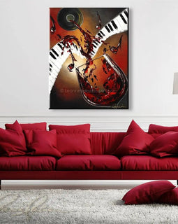 Burgundy Keys wine art from Leanne Laine Fine Art