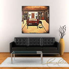 Ross' Apartment - (from The Friends Collection) wine art from Leanne Laine Fine Art