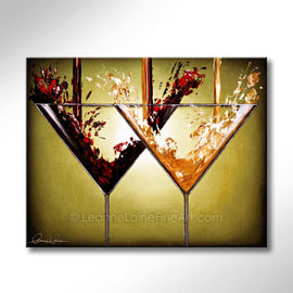 Double Martini wine art from Leanne Laine Fine Art