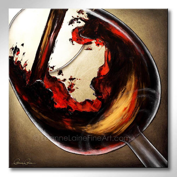 A Hint of Gold wine art from Leanne Laine Fine Art