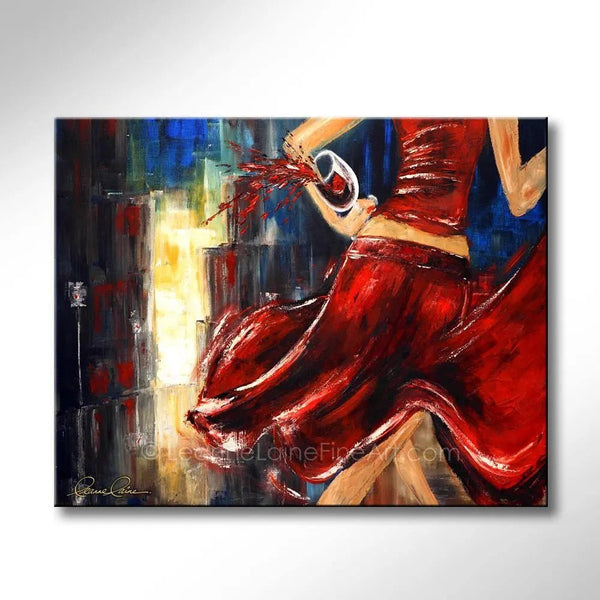 Paint the Town Red | Red Dress Wine Leanne Laine Fine Art Paint the Town Red | Red Dress Wine Leanne Laine Fine Art