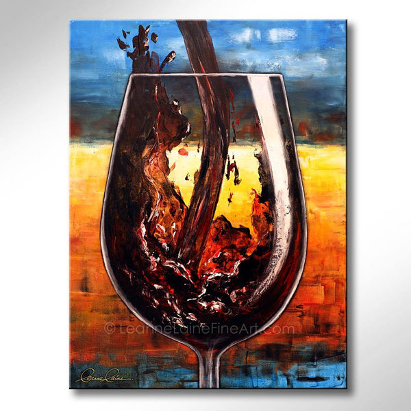 Rich Summer Plum wine art from Leanne Laine Fine Art
