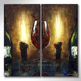 Chianti By Candlelight wine art from Leanne Laine Fine Art
