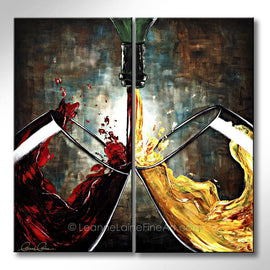 Sounds of Succulence wine art from Leanne Laine Fine Art