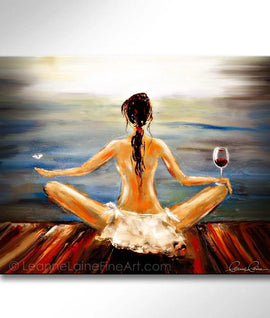 Wine Body and Soul 2 (Brunette) wine art from Leanne Laine Fine Art