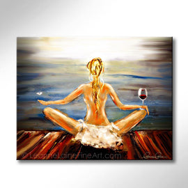 Wine Body and Soul 2 (Blonde) wine art from Leanne Laine Fine Art
