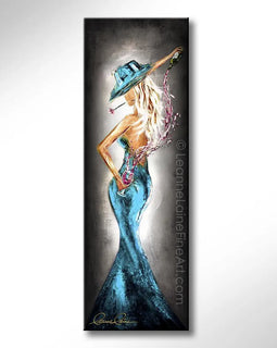 Teasing in Teal wine art from Leanne Laine Fine Art