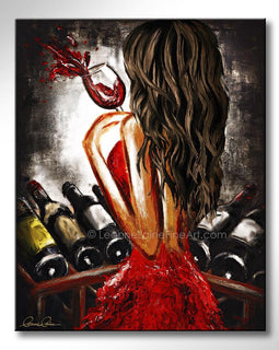 A Special Selection - Brunette wine art from Leanne Laine Fine Art