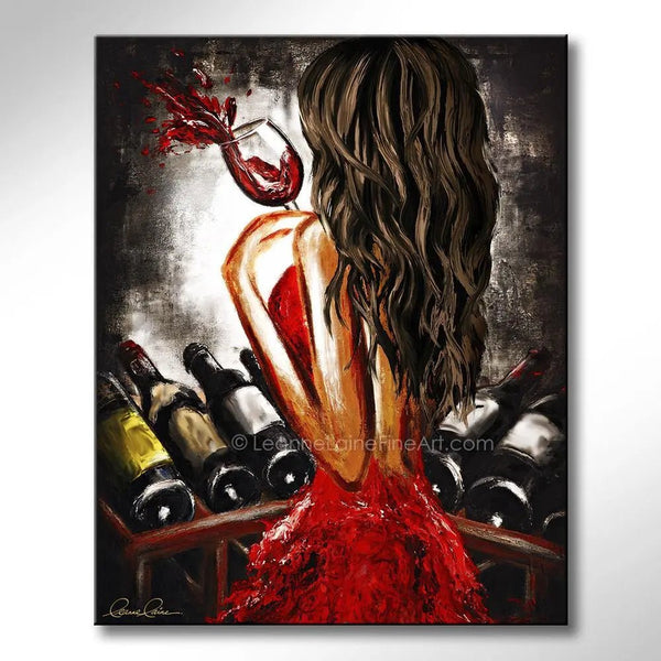 A Special Selection | Brunette Girl Wine Leanne Laine Fine Art A Special Selection | Brunette Girl Wine Leanne Laine Fine Art