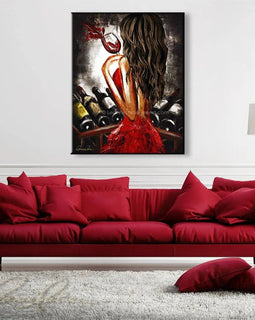 A Special Selection - Brunette wine art from Leanne Laine Fine Art
