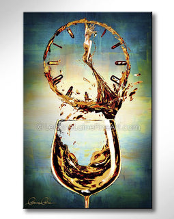 Is It Wine O'Clock Yet? (Summer White Motif) wine art from Leanne Laine Fine Art