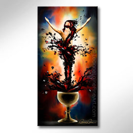 Risen wine art from Leanne Laine Fine Art