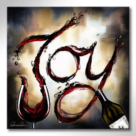 Joy wine art from Leanne Laine Fine Art