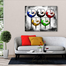 Synchronized Sipping wine art from Leanne Laine Fine Art