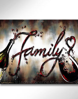 Family II wine art from Leanne Laine Fine Art