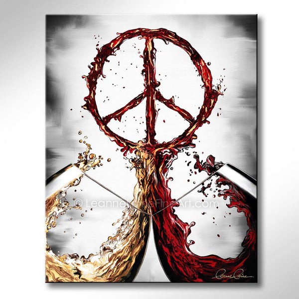 Thirst for Peace wine art from Leanne Laine Fine Art