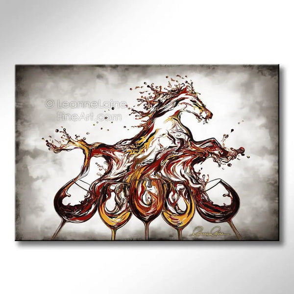 Taste of Victory | Horse in Wine Art Leanne Laine Fine Art