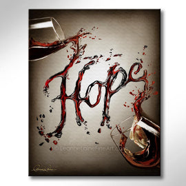 Hope wine art from Leanne Laine Fine Art