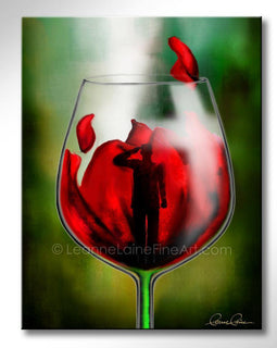 Salute (Salud) wine art from Leanne Laine Fine Art