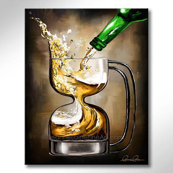 Happy Hour Glass wine art from Leanne Laine Fine Art