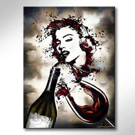Marilyn's Merlot 2 - Icon (Silhouwine) wine art from Leanne Laine Fine Art