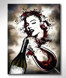 Marilyn's Merlot 2 - Icon (Silhouwine) wine art from Leanne Laine Fine Art