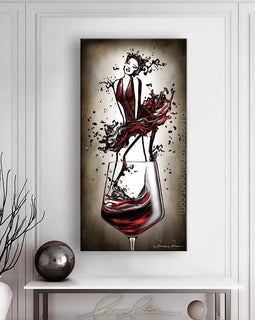 Marilyn's Merlot 3 - Flirtatious (Special Edition Silhouwine) wine art from Leanne Laine Fine Art