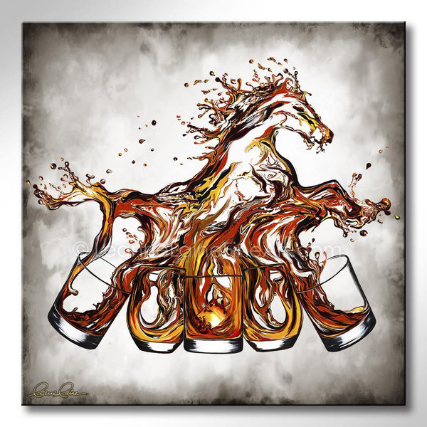 Taste of Victory (square) - Bourbon Edition wine art from Leanne Laine Fine Art