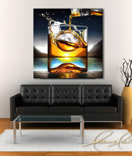 Afternoon Ice Moon wine art from Leanne Laine Fine Art