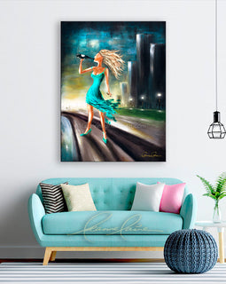 Liberated - Teal Edition wine art from Leanne Laine Fine Art