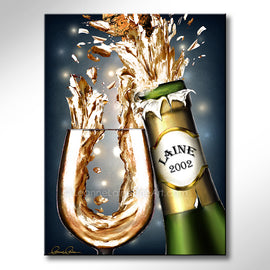 Sparkling Gold wine art from Leanne Laine Fine Art