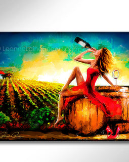My Day Off wine art from Leanne Laine Fine Art